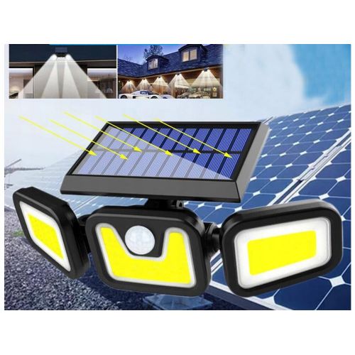 100 LED COB solar wall light with motion sensor 2400mAh IP67 remote