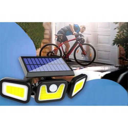 100 LED COB solar wall light with motion sensor 2400mAh IP67 remote