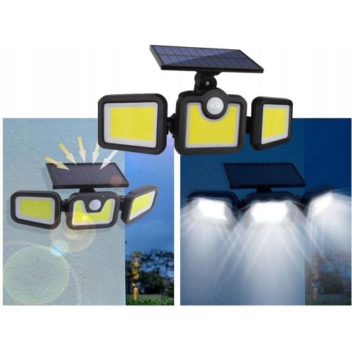 100 LED COB solar wall light with motion sensor 2400mAh IP67 remote