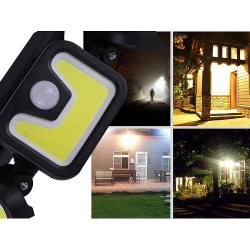 100 LED COB solar wall light with motion sensor 2400mAh IP67 remote