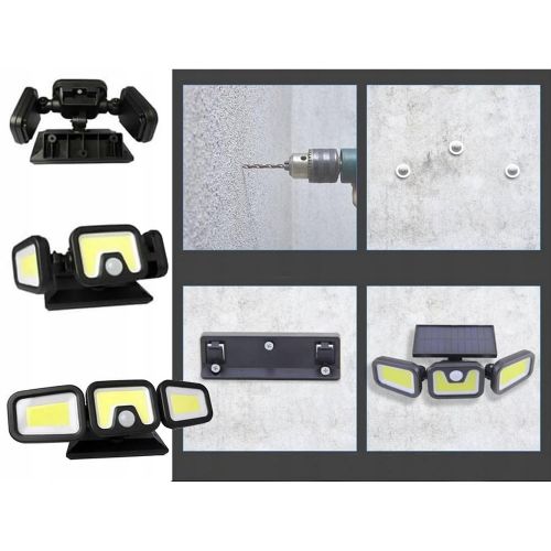 100 LED COB solar wall light with motion sensor 2400mAh IP67 remote