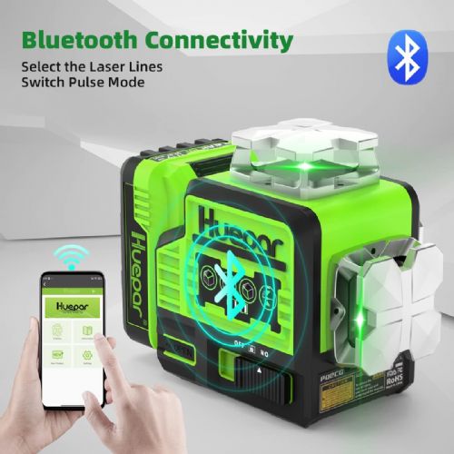 10.8V universal PRO 8 line green laser level Huepar bluetooth