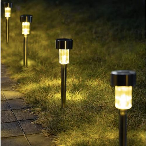 10x solar floor LED warm white garden lamp 37cm