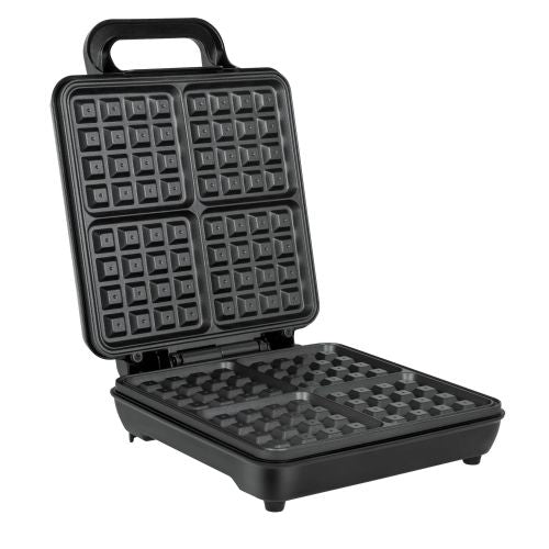 Electric stainless steel contact waffle maker for baking 4 large waffles 1100W