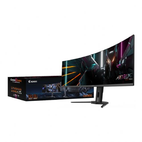 Monitor Gigabyte Monitor Aorus CO49DQ 124,5 cm (49"), 5120x1440 (WQHD), HDR400 TrueBlack 0,03ms 144Hz 2xHDMI DP USB-C zvočnik črn