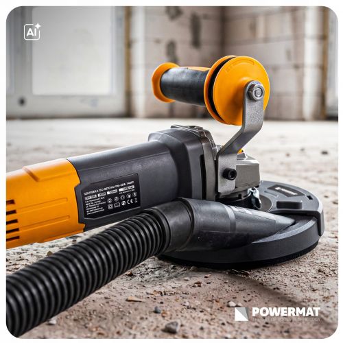 Powermat PM-SDB-1400T 1400 W grinder, for concrete and stone, 125 mm, with dust extraction, 2300–8000 rpm