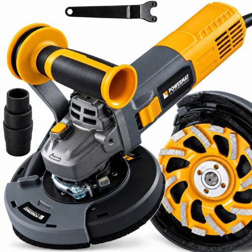 Powermat PM-SDB-1400T 1400 W grinder, for concrete and stone, 125 mm, with dust extraction, 2300–8000 rpm