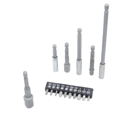 16-piece set of HEX magnetic bits and adapters
