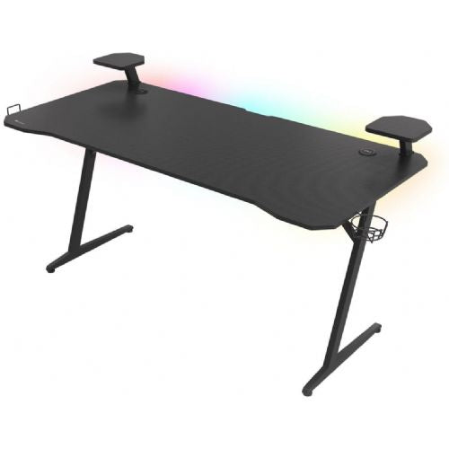 Professional GAMING desk GENESIS HOLM 510 RGB, LED RGB lighting, built-in wireless charger and USB 3.0 hub