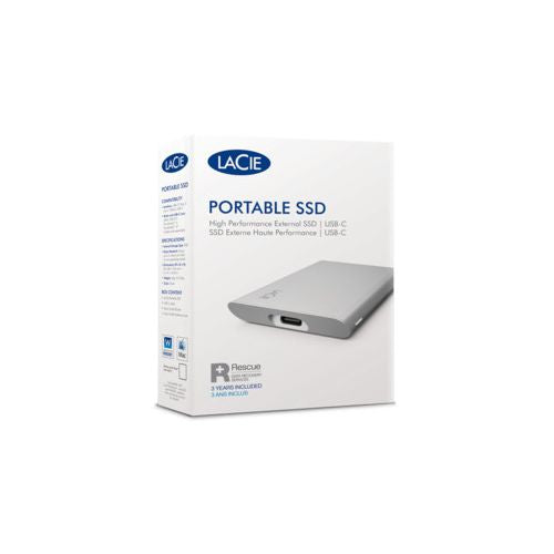 Zunanji SSD disk LaCie 1TB NVMe Thunderbolt USB-C 1050MB/s srebrn