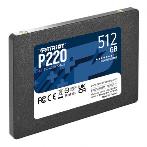2,5-palčni Patriot P220 512 GB (črn, SATA III 6 Gb/s, 2,5")