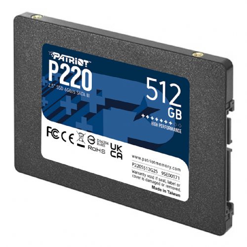 2,5-palčni Patriot P220 512 GB (črn, SATA III 6 Gb/s, 2,5")
