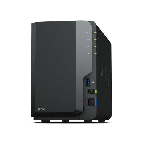 NAS sistem Synology DS223 Realtek RTD1619B CPU, 2 ležišči, do 64 TB, 10 GBe, 3x USB-A