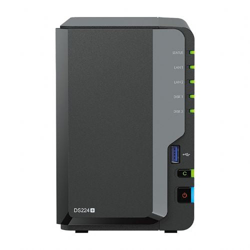 NAS system Synology DS224+ 2-bay, Intel Celeron, 2 GB DDR4, RAID support, black