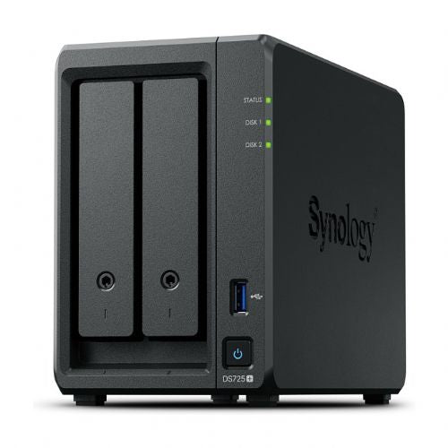 NAS sistem Synology DS725+ 2 ležišča, 32 TB, 2,5 GBe, 2x USB-A, varnostno kopiranje
