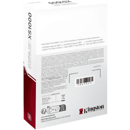 Zunanji SSD disk 2TB Kingston XS1000 USB 3.2 Gen2 črna