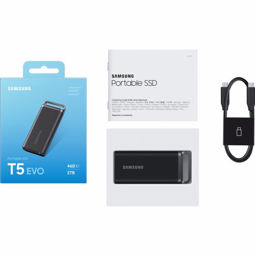Zunanji SSD disk 2TB Samsung Portable T5 EVO USB 3.2 Gen1 Črna maloprodaja