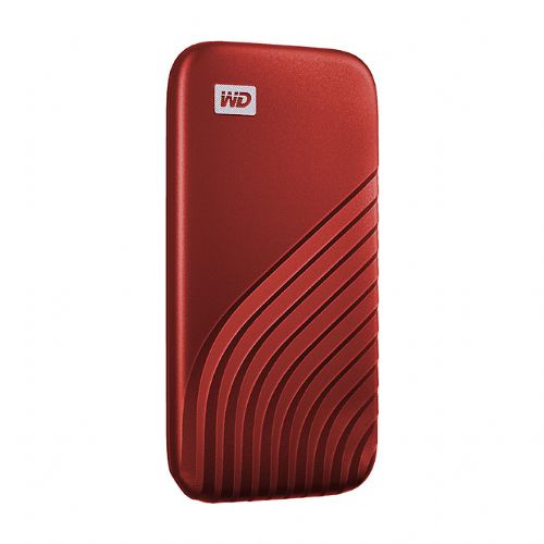 Zunanji SSD disk Western Digital MyPassport 2TB NVMe USB 3.2 Gen2 rdeč, 1050 MB/s, strojno šifriranje