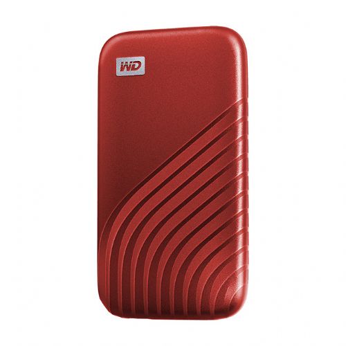 Zunanji SSD disk Western Digital MyPassport 2TB NVMe USB 3.2 Gen2 rdeč, 1050 MB/s, strojno šifriranje