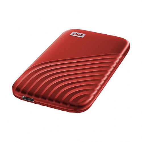 Zunanji SSD disk Western Digital MyPassport 2TB NVMe USB 3.2 Gen2 rdeč, 1050 MB/s, strojno šifriranje