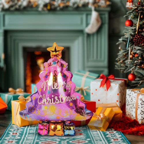 3D Christmas balloon - aluminum foil - Christmas tree - 58 x 83 cm