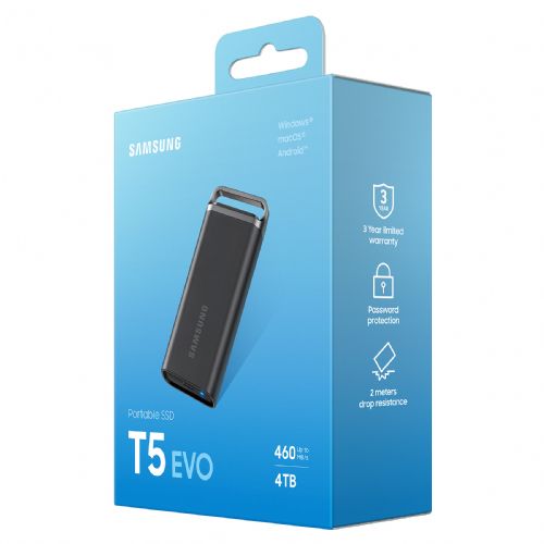 4TB Samsung prenosni T5 EVO USB 3.2 Gen1 črn maloprodaja