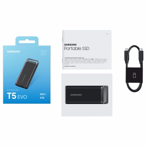 4TB Samsung prenosni T5 EVO USB 3.2 Gen1 črn maloprodaja