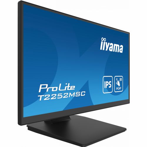 Monitor Iiyama T2252MSC-B2 54,6 cm (21,5"), 1920x1080 (FHD), 250cd/m2, 5ms, IPS, USB, HDMI DP VESA Black