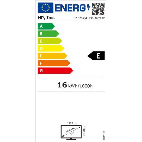 Monitor HP E23 G4 58,4cm (23''), 1920x1080 (FHD), 250cd/m2, IPS, 16:9, 5ms, HDMI, VGA, DisplayPort, USB, VESA, Pivot, Black