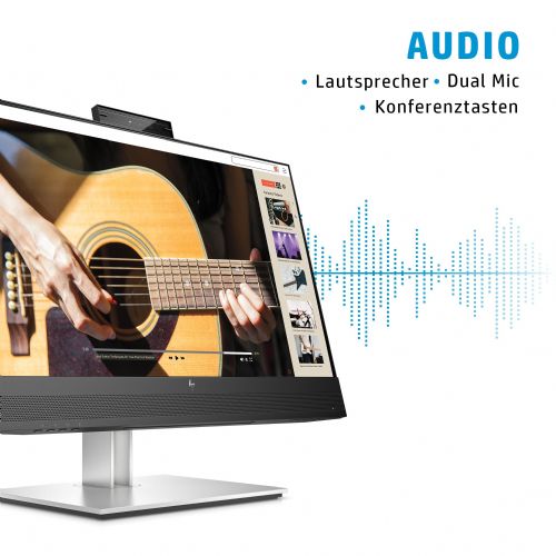 Monitor HP E24mv G4 Conferencing Monitor 60,45 cm (23,8"), 1920x1080 (FHD), 16:9, 5ms, IPS, HDMI, VGA, DisplayPort VESA Pivot Speaker Full HD Black/Silver