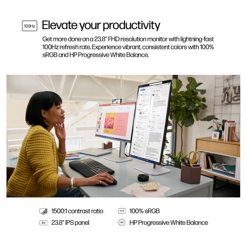 Monitor HP S5 Pro 524pf 60,45 cm (23,8"), 1920 x 1080 (FHD), IPS, 350 cd/m2, 5ms, HDMI DP