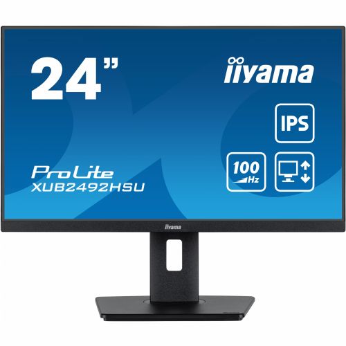 Monitor Iiyama ProLite XUB2492HSU-B6 60,45 cm (23,8"), 1920x1080 (FHD), 250cd/m2, IPS 100Hz 4ms 16:9 HDMI DP 4xUSB LS črna
