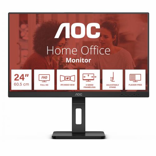 Monitor AOC 24E3QAF 60,45 cm (23,8"), 1920 x 1080 (FHD), IPS 4ms HDMI VGA DP LS črna