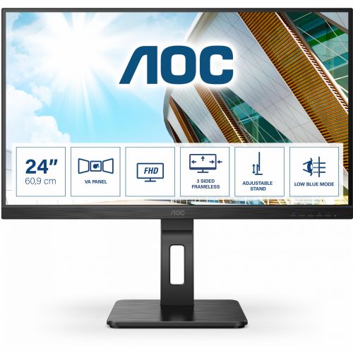 Monitor AOC Pro-line 24P2QM 60,45 cm (23,8"), 16:9 FHD 75Hz 4ms HDMI DVI DP VGA Speaker Pivot Black