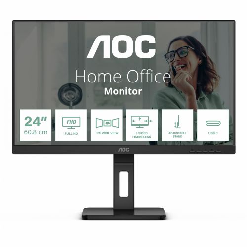 Monitor AOC Pro-line 24P3CV 60,45 cm (23,8"), 1920x1080 (FHD), 16:9 IPS 4ms 75Hz HDMI DP USB-C 65W, zvočnik