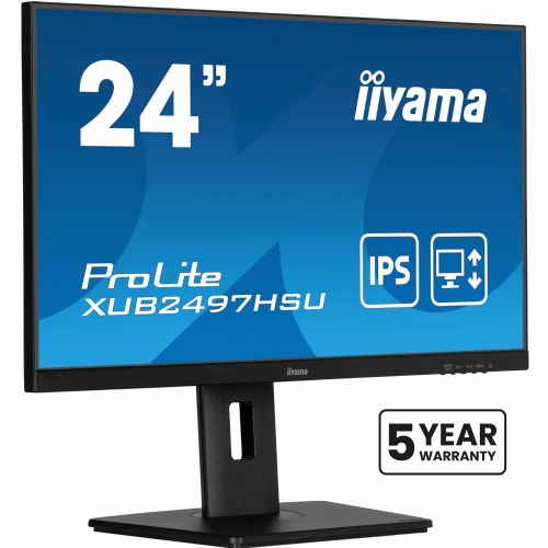 Monitor iiyama ProLite XUB2497HSU-B2 60,5 cm (23,8"), 1920x1080 (FHD), IPS, 300 cd/m2, 16:9 1ms 100Hz USB-Hub HDMI DP zvočnik Pivot Black