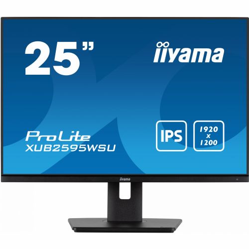 63,36cm/25" (1920x1200) iiyama Prolite XUB2595WSU-B5 LED IPS 16:10 4ms VGA HDMI DP USB LS Pivot Black