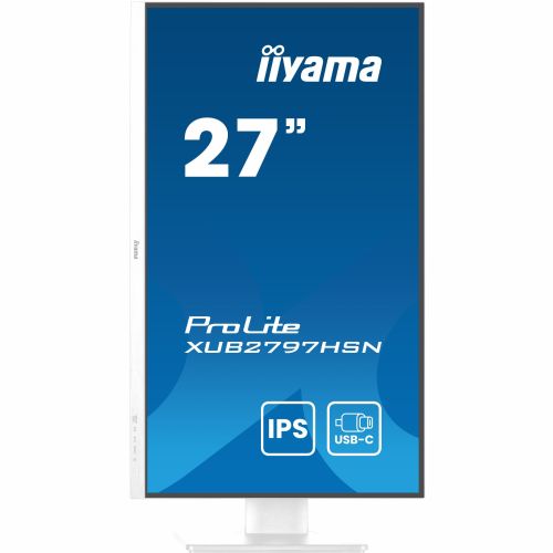 Monitor Iiyama XUB2797HSN-W2 68,6 cm (27"), 16 9 HDMI+DP+USB-C 65W, ploski zaslon (TFT/LCD)