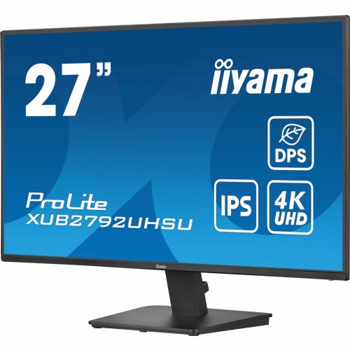 Monitor Iiyama ProLite XU2792UHSU-B6 68,6 cm (27"), 3840x2160 (4K UHD) 16:9 4K UHD IPS 4ms 60Hz HDMI DP USB zvočnik črn