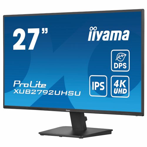Monitor Iiyama ProLite XU2792UHSU-B6 68,6 cm (27"), 3840x2160 (4K UHD) 16:9 4K UHD IPS 4ms 60Hz HDMI DP USB zvočnik črn