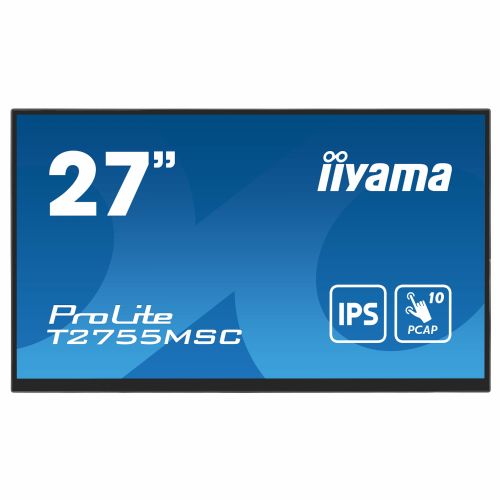 Monitor Iiyama ProLite T2755MSC-B1 68.58 cm (27"), 1920x1080 (FHD), 400 cd/m2, 16:9 FHD IPS Touch 5ms 60Hz HDMI DP USB speaker black