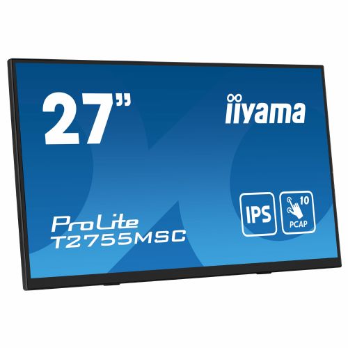 Monitor Iiyama ProLite T2755MSC-B1 68.58 cm (27"), 1920x1080 (FHD), 400 cd/m2, 16:9 FHD IPS Touch 5ms 60Hz HDMI DP USB speaker black