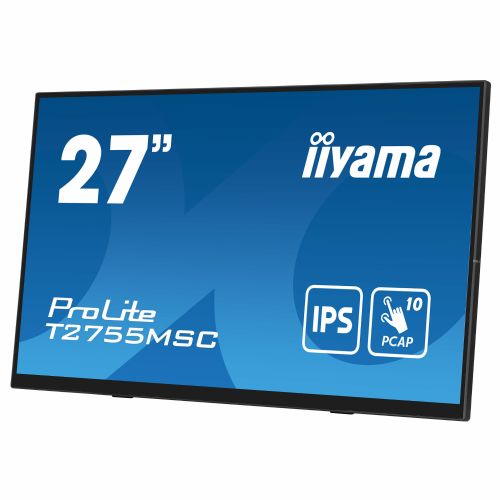 Monitor Iiyama ProLite T2755MSC-B1 68.58 cm (27"), 1920x1080 (FHD), 400 cd/m2, 16:9 FHD IPS Touch 5ms 60Hz HDMI DP USB speaker black