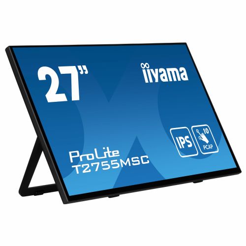 Monitor Iiyama ProLite T2755MSC-B1 68.58 cm (27"), 1920x1080 (FHD), 400 cd/m2, 16:9 FHD IPS Touch 5ms 60Hz HDMI DP USB speaker black