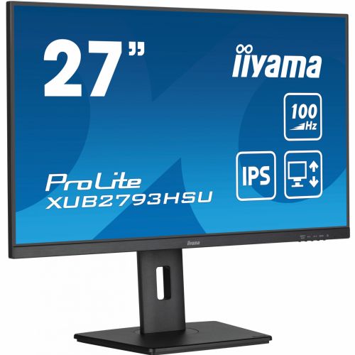 Monitor Iiyama ProLite XUB2793HSU-B7 68,6 cm (27"), 1920x1080 (FHD), 16:9 FHD IPS 1ms 100Hz HDMI DP zvočnik Pivot Black