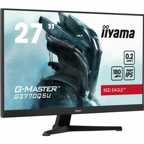 Monitor Iiyama G-Master G2770QSU-B6 68,6 cm (27'), 2560x1440 (QHD), IPS, 400cd/m2, 16:9 WQHD FastIPS 0,2ms 180Hz HDMI DP USB-Hub zvočnik črn