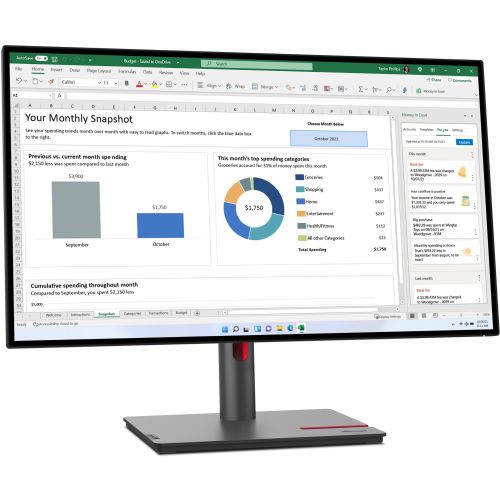 Monitor Lenovo ThinkVision P27h-30 68,58 cm (27"), 16:9, 2560x1440, 350 cd/m2, 1000:1, 3M:1, 6ms 1x DP 1.4 1x HDMI 2.0, 1x DP-Out, 1xUSB-C 65W (63A1GAT1EU) 94131166