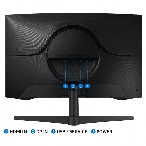 Monitor Samsung Odyssey G5 S27CG552EU 68,6 cm (27"), 2560 x 1440 (WQHD), 16:9 QHD ukrivljen 1ms 165Hz HDR10 HDMI DP črna