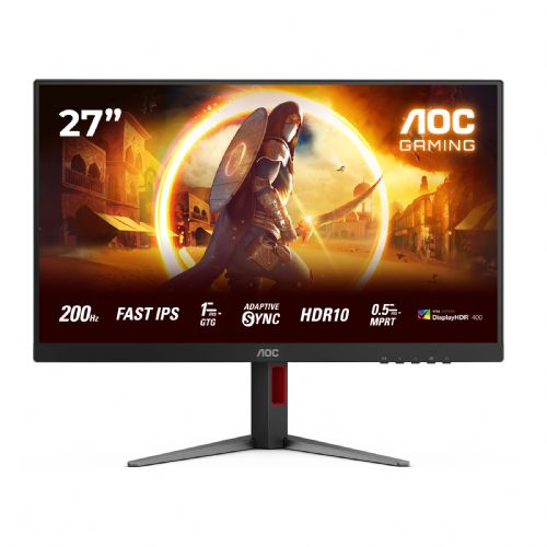 Monitor AOC 27G4HA 68,6 cm (27"), 1920x1080 (FHD), IPS, 300 cd/m2, 1ms, 0,5ms, 16:09 2xHDMI+DP IPS črna/rdeča
