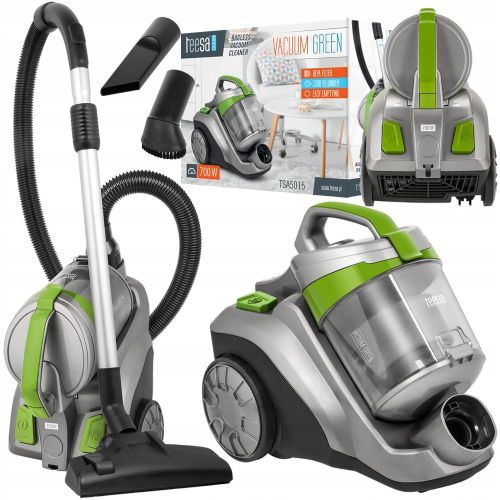 Bagless vacuum cleaner Vacum green, 700W, HEPA